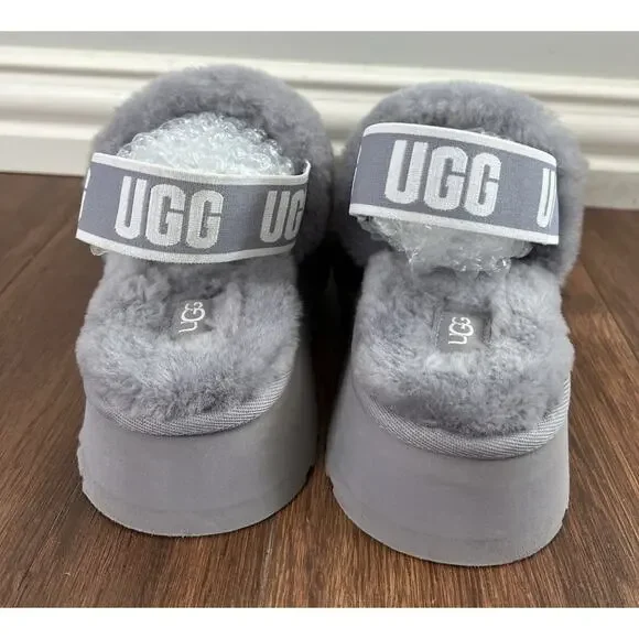 UGG Soft Amethyst Plush Shearling Disco Platform Cozy Slide Sandals - Picture 7 of 11
